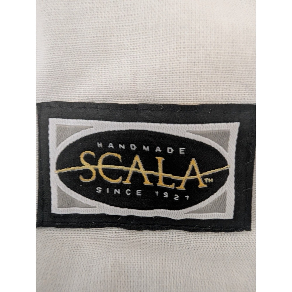 Vintage Scala Womens Tan Khaki Wide Brim Bucket Sun Hat Adjustable Handmade - Picture 6 of 8
